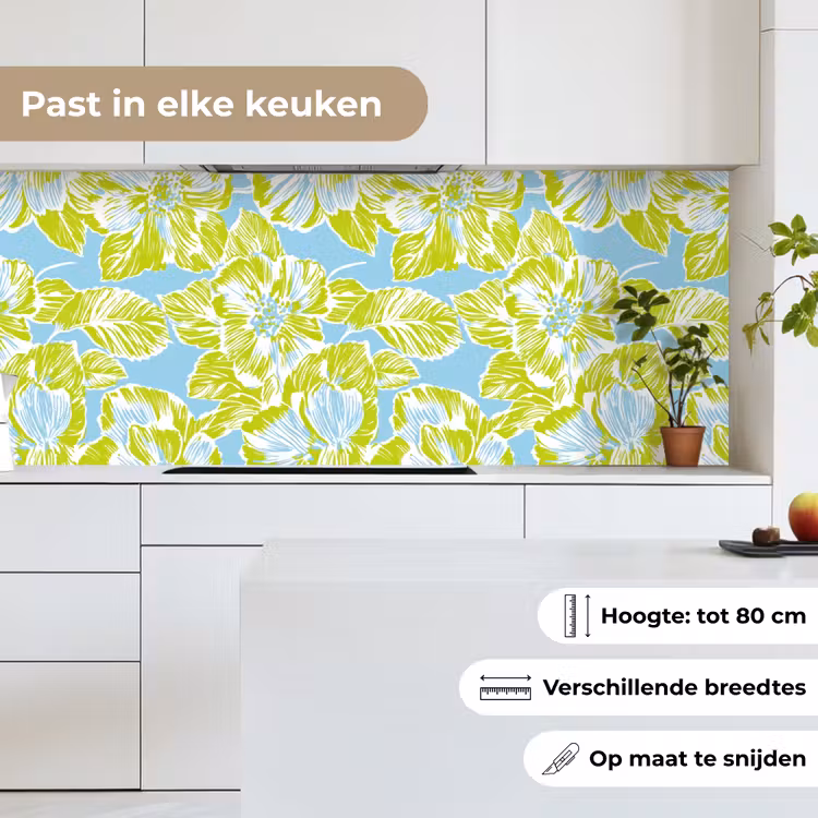 Modern - Bloemen - Groen keuken achterwand 2 middel 871 -sfeer4_NL