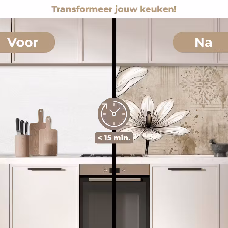 Modern - Design - Wit keuken achterwand 2 middel -voor-na2_NL