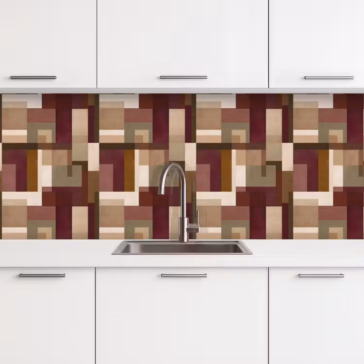 Modern - Geometrie - Kleurrijk keuken achterwand 2 middel 871 -3d