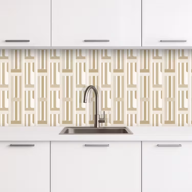 Modern - Geometrisch - Beige keuken achterwand 2 middel 871 -3d