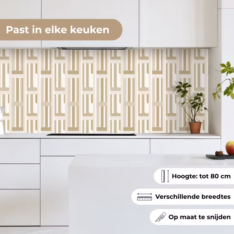 Modern - Geometrisch - Beige keuken achterwand 2 middel 871 -sfeer4_NL