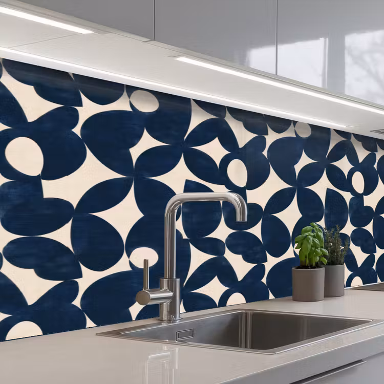 Modern - Geometrisch - Blauw keuken achterwand 2 middel 871 -3d_schuin