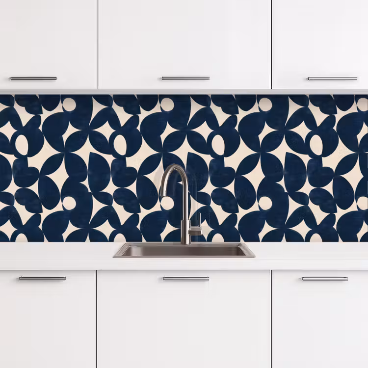 Modern - Geometrisch - Blauw keuken achterwand 2 middel 871 -3d