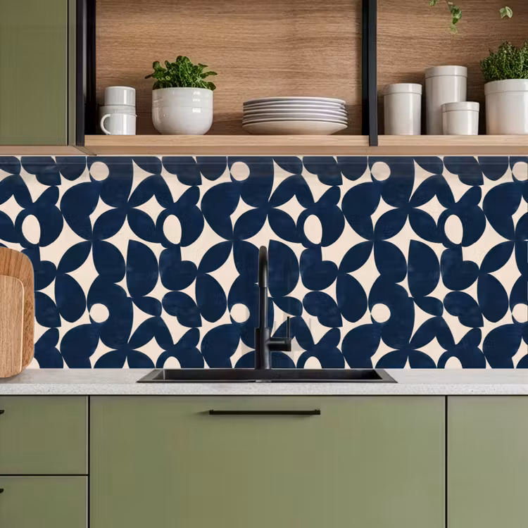 Modern - Geometrisch - Blauw keuken achterwand 2 middel 871 -sfeer3
