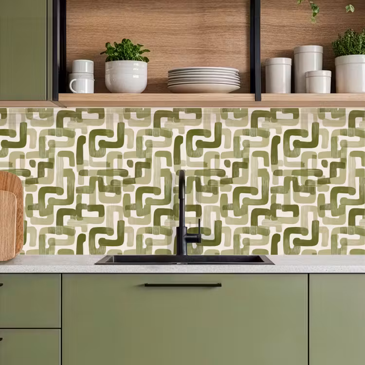 Modern - Grafisch - Groen keuken achterwand 2 middel 871 -sfeer3