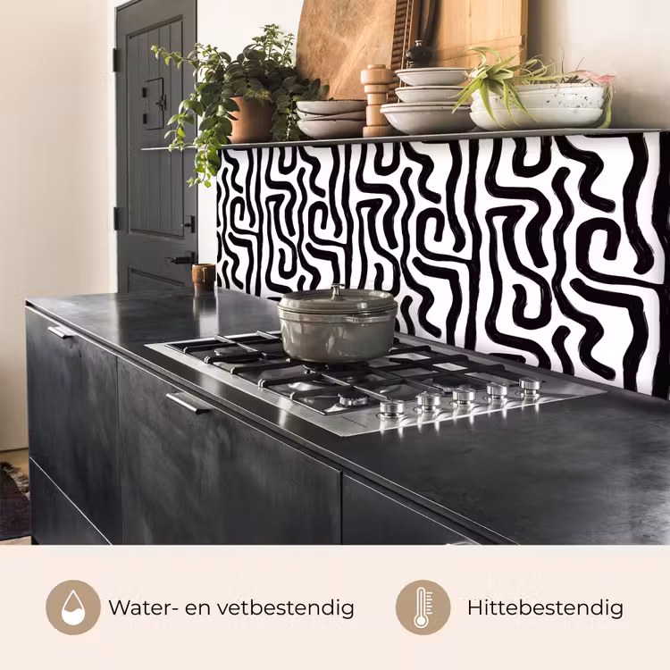 Modern - Lijnen - Zwart keuken achterwand 2 middel 871 -usp_NL