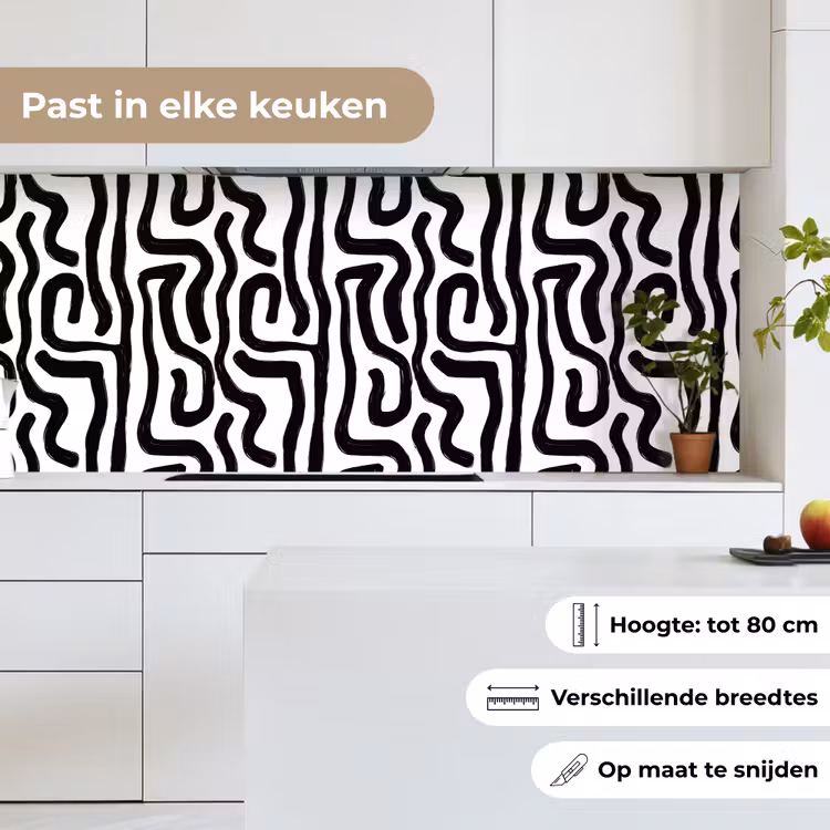 Modern - Lijnen - Zwart keuken achterwand 2 middel 871 -sfeer4_NL