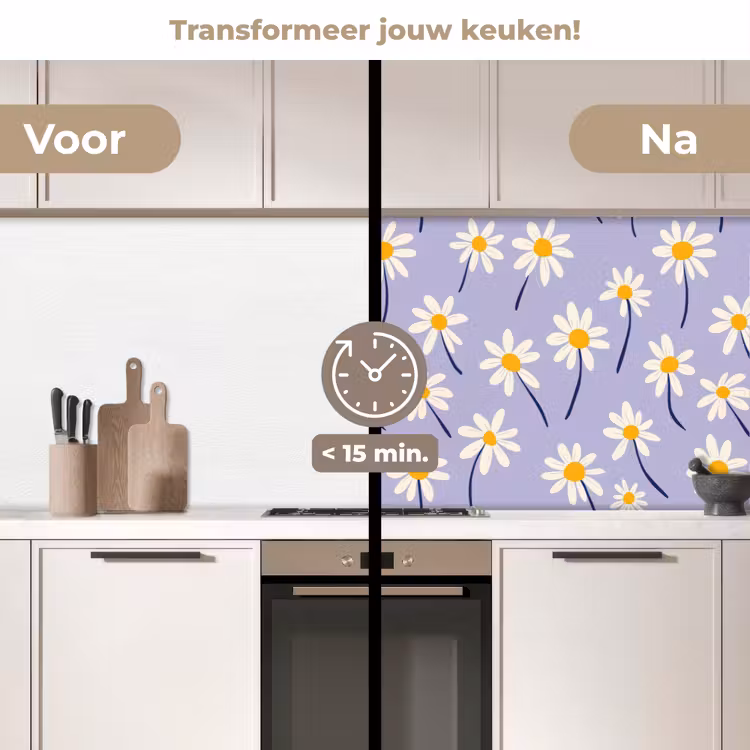 Modern - Madelief - Paars keuken achterwand 2 middel 871 -voor-na2_NL