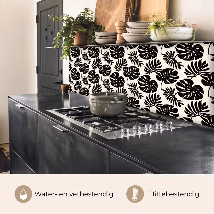 Modern - Monstera - Zwart keuken achterwand 2 middel 871 -usp_NL