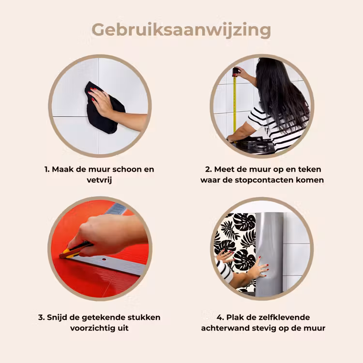 Modern - Monstera - Zwart keuken achterwand 2 middel 871 -gebruiksaanwijzing_NL