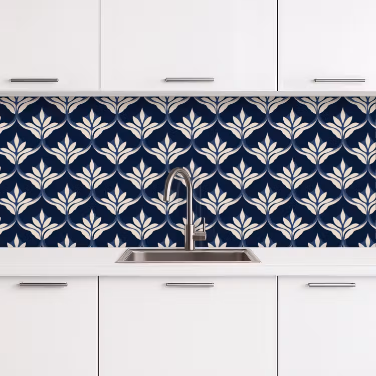 Modern - Ontwerp - Blauw keuken achterwand 2 middel 871 -3d