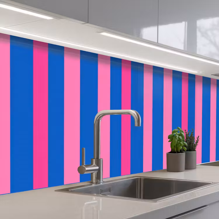 Modern - Optisch - Roze keuken achterwand 2 middel 871 -3d_schuin