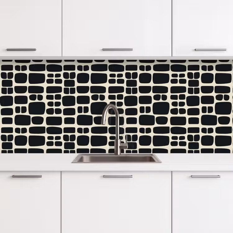 Modern - Organisch - Zwart keuken achterwand 2 middel 871 -3d