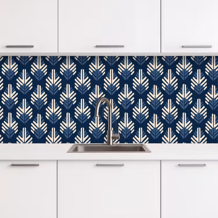 Modern - Patroon - Blauw keuken achterwand 2 middel 871 -3d