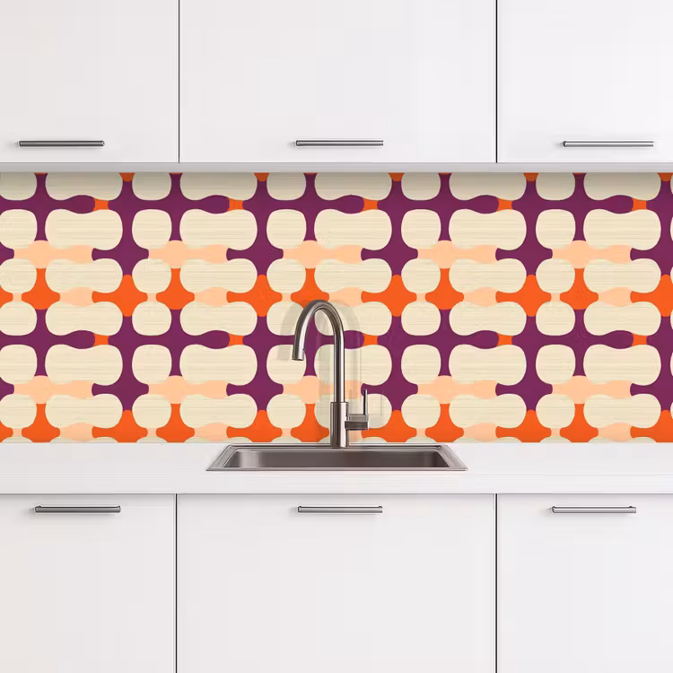 Modern - Patroon - Kleurrijk keuken achterwand 2 middel 871 -3d