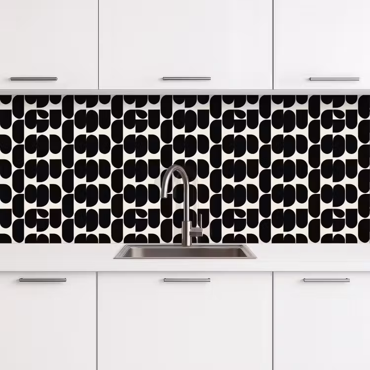 Modern - Patroon - Zwart keuken achterwand 2 middel 871 -3d