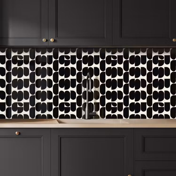 Modern - Patroon - Zwart keuken achterwand 2 middel 871 -sfeer1