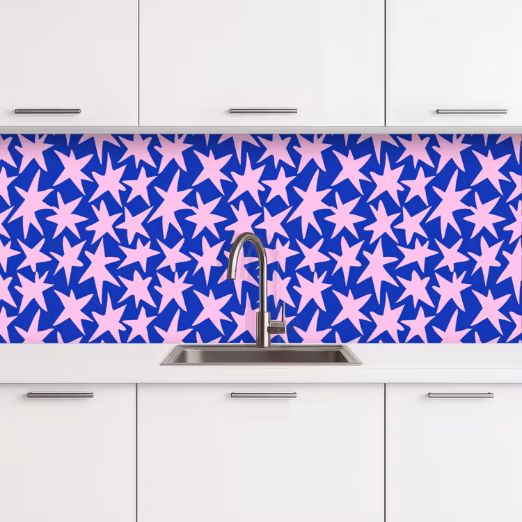 Modern - Sterren - Blauw keuken achterwand 2 middel 871 -3d