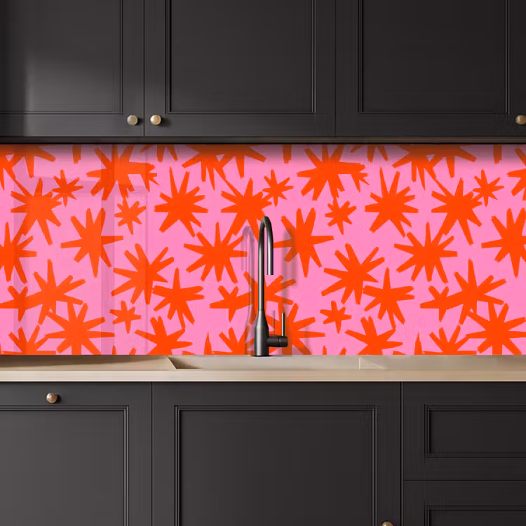 Modern - Sterren - Roze keuken achterwand 2 middel 871 -sfeer1
