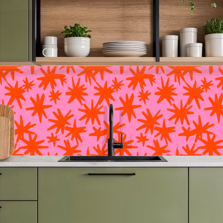 Modern - Sterren - Roze keuken achterwand 2 middel 871 -sfeer3