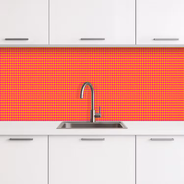 Modern - Stippen - Oranje keuken achterwand 2 middel 871 -3d