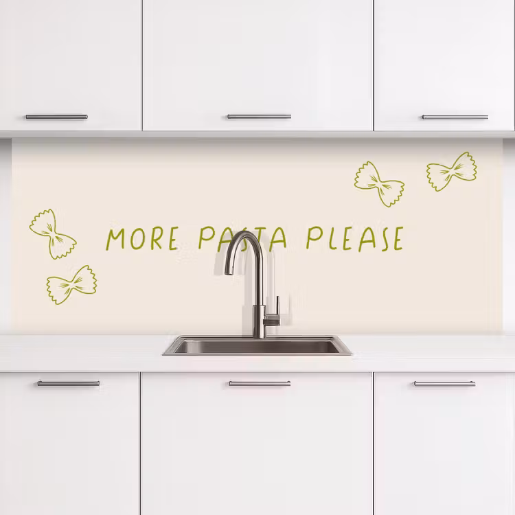 More pasta please keuken achterwand 2 middel -3d