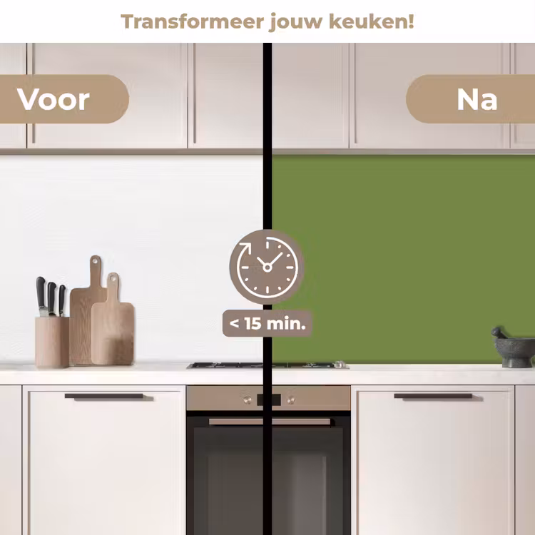 Moss - Green - Groen keuken achterwand 2 middel 871 -voor-na2_NL