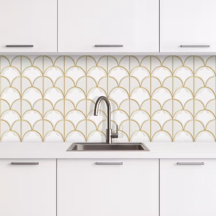 Mozaïek - Bogen - Goud keuken achterwand 2 middel 871 -3d