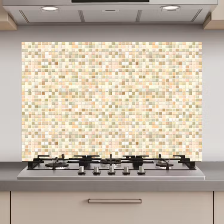 Mozaïek - Patroon - Beige keuken achterwand spatscherm klein 900 -3d_website