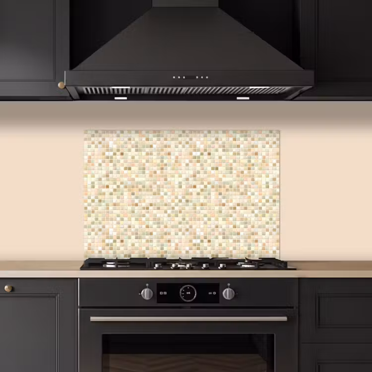 Mozaïek - Patroon - Beige keuken achterwand spatscherm klein 900 -sfeer1