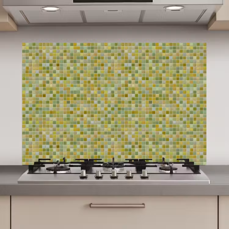Mozaïek - Patroon - Groen keuken achterwand spatscherm klein 900 -3d_website