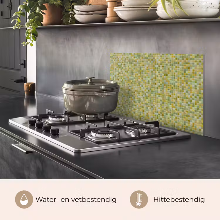 Mozaïek - Patroon - Groen keuken achterwand spatscherm klein 900 -usp_NL
