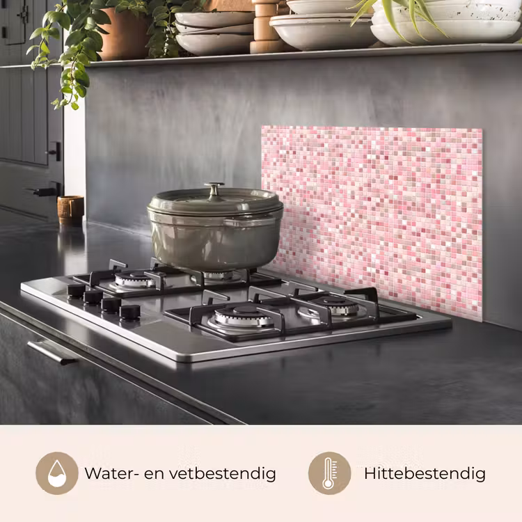 Mozaïek - Patroon - Roze keuken achterwand spatscherm klein 900 -usp_NL
