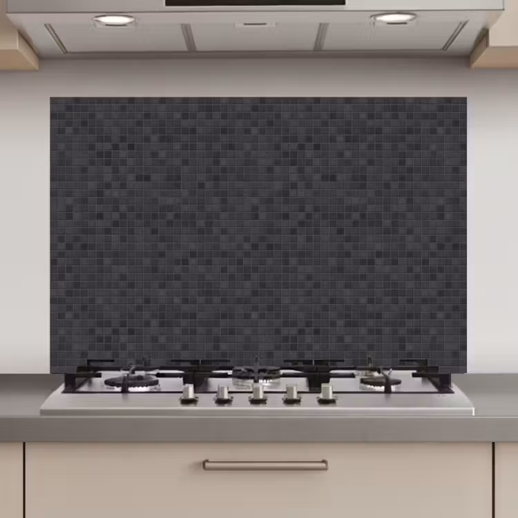 Mozaïek - Patroon - Zwart keuken achterwand spatscherm klein 900 -3d_website