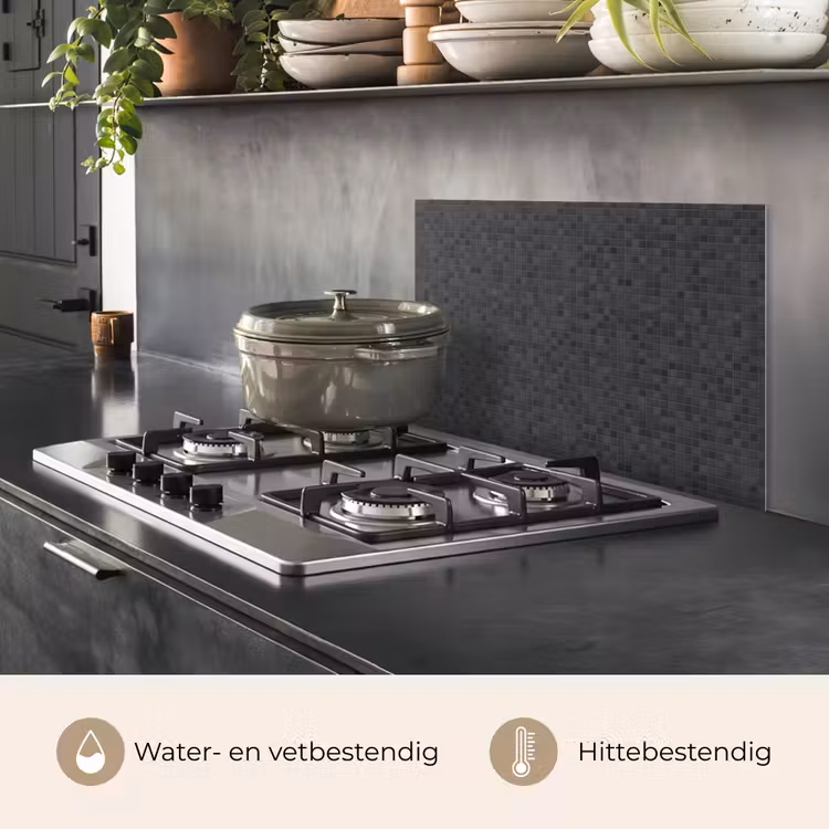 Mozaïek - Patroon - Zwart keuken achterwand spatscherm klein 900 -usp_NL