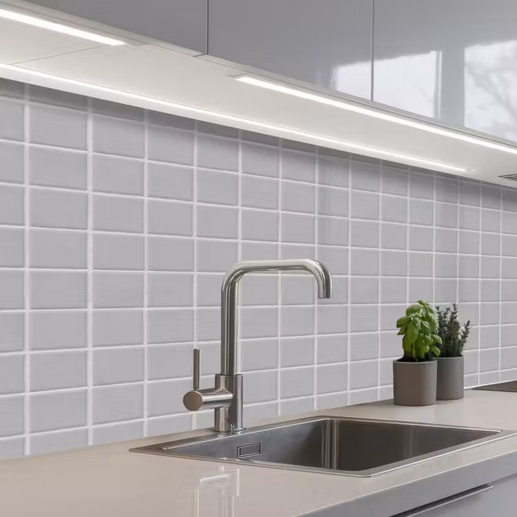 Mozaïek - Tegels - Grijs keuken achterwand 2 middel 871 -3d_schuin