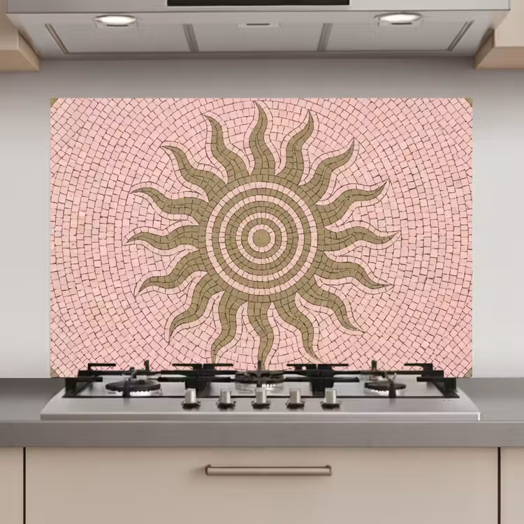 Mozaïek - Zon - Patroon - Klassiek - Roze keuken achterwand spatscherm klein -3d_website