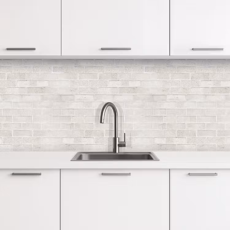 Muur - Wit - Bakstenen keuken achterwand 2 middel 871 -3d