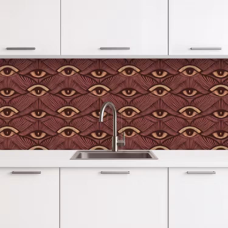 Mystiek - Ogen - Bruin keuken achterwand 2 middel 871 -3d