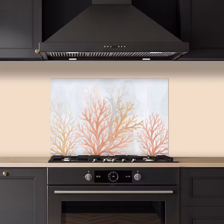 Natuur - Abstract - Aquarel - Organisch - Warm keuken achterwand spatscherm klein -sfeer1