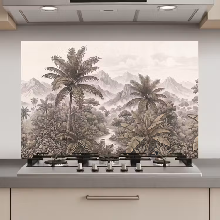 Natuur - Bergen - Rivier - Tropisch - Vintage keuken achterwand spatscherm klein -3d_website