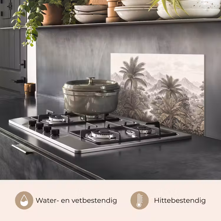 Natuur - Bergen - Rivier - Tropisch - Vintage keuken achterwand spatscherm klein -usp_NL