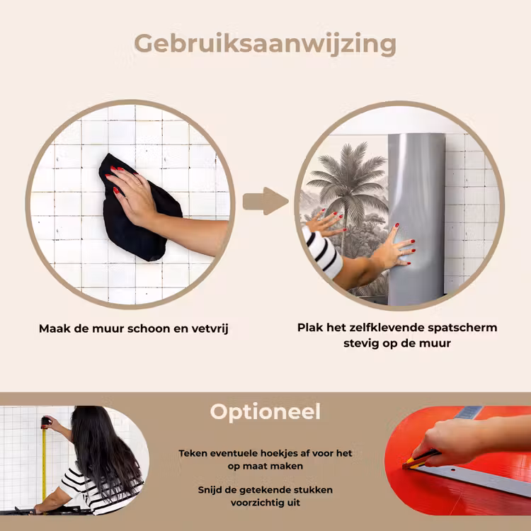 Natuur - Bergen - Rivier - Tropisch - Vintage keuken achterwand spatscherm klein -gebruiksaanwijzing_NL