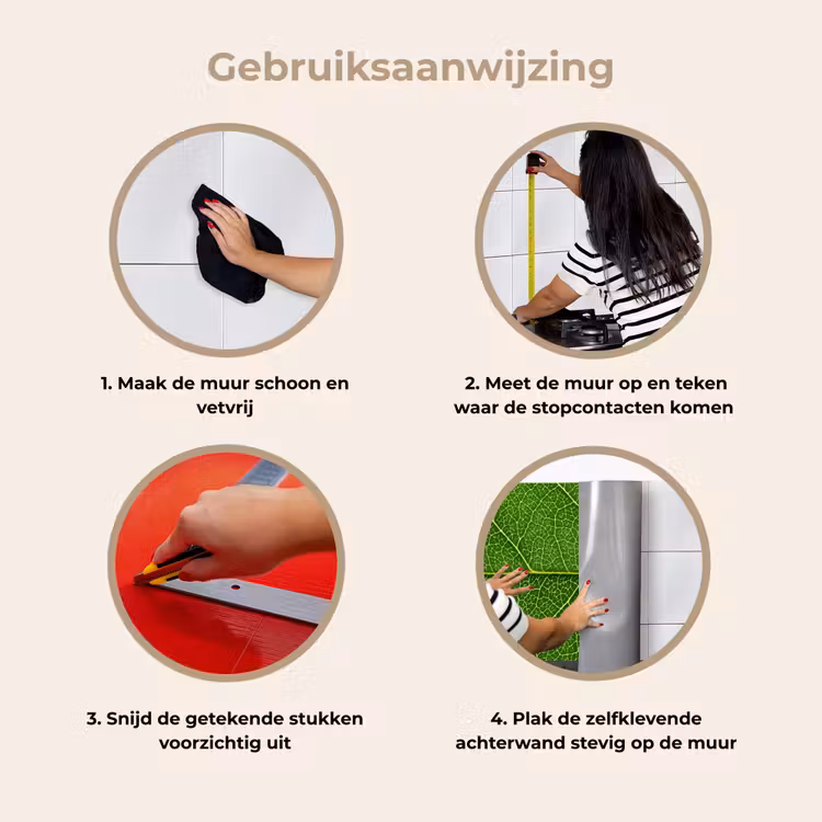 Natuur - Blad - Groen keuken achterwand 2 middel -gebruiksaanwijzing_NL