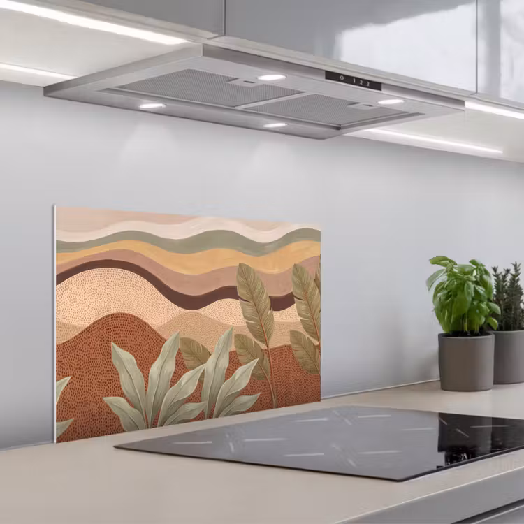 Natuur - Bladeren - Landschap - Abstract - Aardetinten keuken achterwand spatscherm klein -3d_schuin