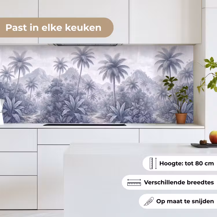 Natuur - Boom - Tropisch - Landschap - Blauw keuken achterwand 2 middel -sfeer4_NL