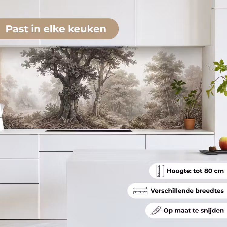 Natuur - Bos - Eik keuken achterwand 2 middel -sfeer4_NL