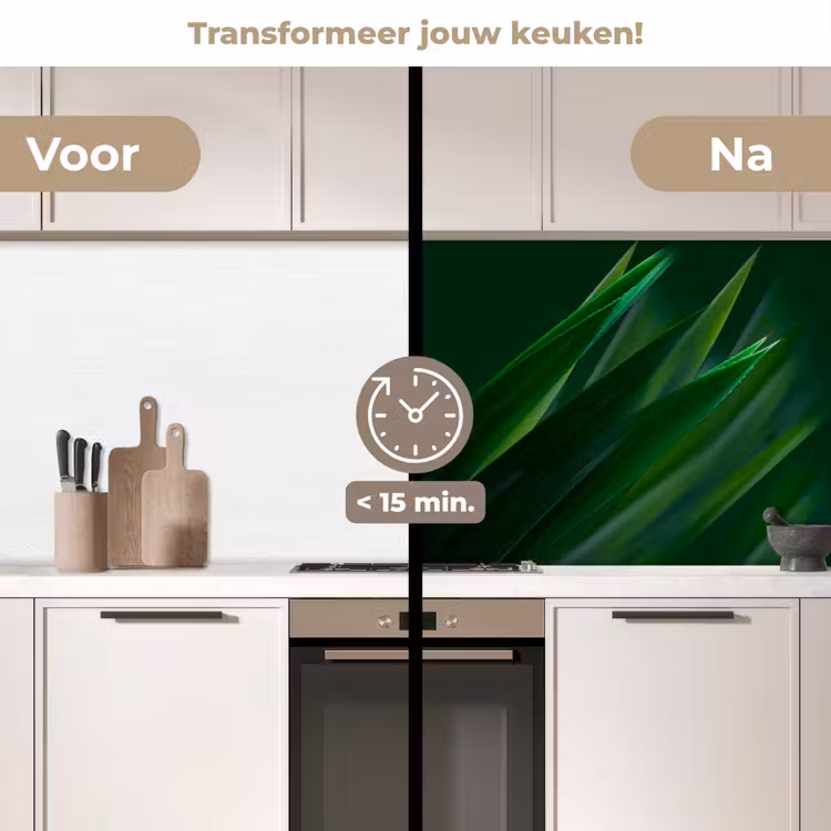Natuur - Gras - Donkergroen keuken achterwand 2 middel -voor-na2_NL