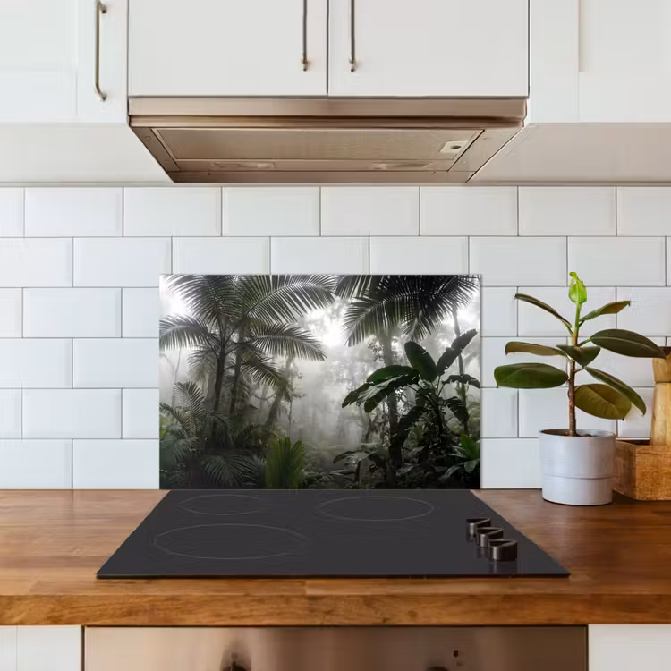 Natuur - Jungle - Mist - Groen - Bladeren keuken achterwand spatscherm klein -sfeer2