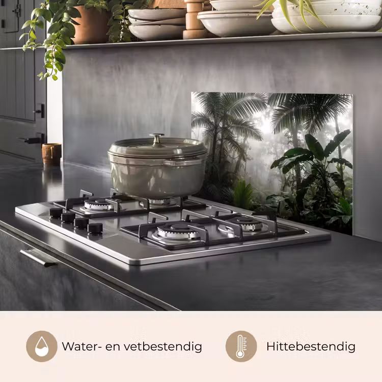Natuur - Jungle - Mist - Groen - Bladeren keuken achterwand spatscherm klein -usp_NL